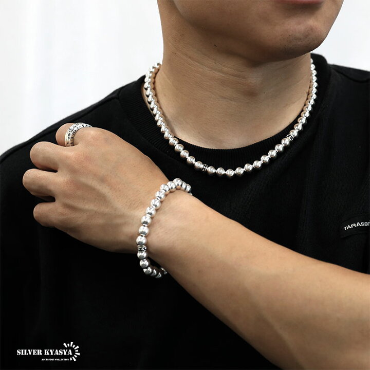 楽天市場】シルバー925 ボールチェーンネックレス 太め 太幅 8mm 