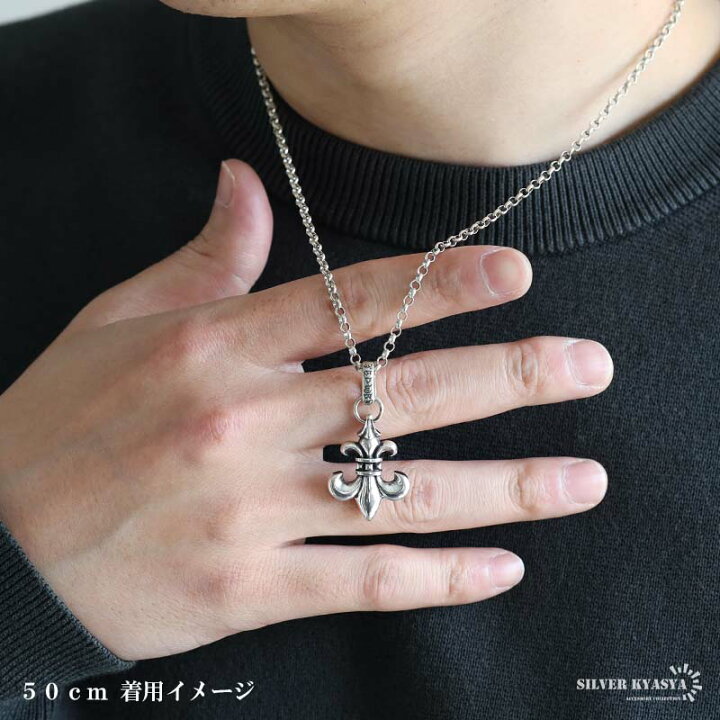 楽天市場】シルバー925 フレアネックレス 百合の紋章 クロスネックレス  