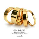 ゴールドリング シンプルリング ステンレスリング メンズ レディース 18K gold 幅2mm 4mm 6mm 8mm ピンキーリング フラットバンド IP 平打ちリング 金属アレルギー対応 父の日