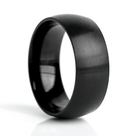チタン シンプル リング メンズリング マット ブラック プレーン 黒 メッキ 指輪 金属アレルギー対応 太幅 幅8mm 父の日