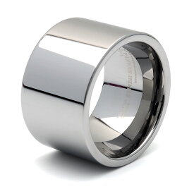 タングステン ワイドリング 幅14mm 太幅 幅広 ごつめ 指輪 メンズ リング シルバー メタリック シンプル 金属アレルギー対応 専用BOX付属