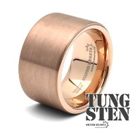 タングステン ワイドリング 幅12mm 太幅 幅広 ごつめ 指輪 メンズ リング ローズゴールド ピンク つや消…