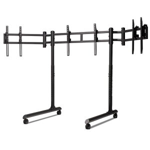 �y�������K�i�zNext Level Racing Round Tube Freestanding Triple Monitor Stand NLR-R011