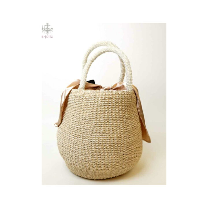 a-jolie アジョリー かごバッグ カゴバッグ ホワイト 色白 小（a-jolie  