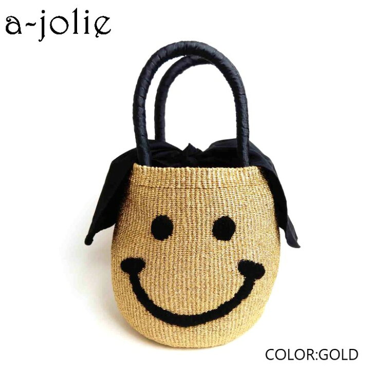 楽天市場】a-jolieメタリックスマイルカゴバッグ大 : アジョリー・a-jolie 