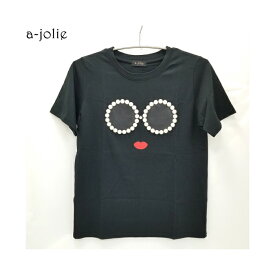 a-jolie(アジョリー) パールサングラスちゃんプリントTシャツ