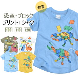 ＼在庫限り★／【送料無料】BlueMart 恐竜プリント 半袖 Tシャツ キッズ Tシャツ 男の子 ギミック 仕掛け 知育 プリント Tシャツ 普段着 外遊び こども 保育園 幼稚園 100cm 110cm 120cm 子供服 白 水色 黄色 カブトムシ クワガタ 恐竜 柄 昆虫モチーフ 半袖