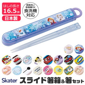 【 50%OFF★在庫限り 】SKATER スケーター 箸 ケース付き 箸箱 子供 キッズ 男の子 女の子 食洗器対応 お箸 おしゃれ スライドケース スライド式 日本製 給食 遠足 幼稚園 保育園 小学校 BPAフリー BPA-Free
