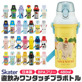 【 50%OFF★在庫限り 】SKATER スケーター 水筒 直飲み プラワンタッチボトル ワンタッチ 水筒 プラスチック プラスティック プラボトル 480ml 超軽量 ワンプッシュ ダイレクト 飲み口 キッズ 子供 女の子 男の子 幼稚園 保育園 キャラクター かわいい BPAフリー