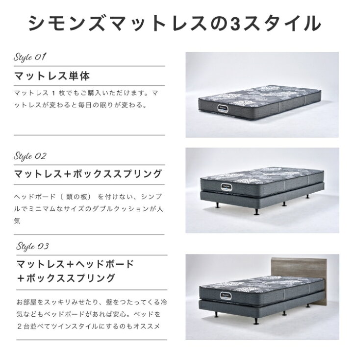 楽天市場】マットレス ボックススプリング セット【 シモンズ公式 