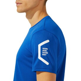 asics アシックス TEAM HEXAGON SS TOP RECYC アシックスブルー XS 2031D729 401 | スポーツ メンズ XS ブルー 青 服 衣類 衣料品 トレ−ニングウェア ウエア チームウェア トップス ドライ半袖シャツ シャツ Tシャツ 半袖 リサイクル素材 ポリエステル