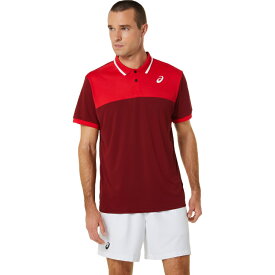 asics アシックス MEN COURT POLO SHIRT ビートジュースXクラシックレッド XL 2041A256 601 | スポーツ用品 スポーツ グッズ ツール アクセサリー 雑貨 小物 使いやすい テニス 衣類 メンズ 男性用 XL トップス シャツ Tシャツ 赤 レッド ベトナム