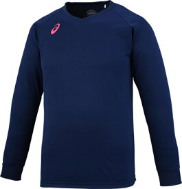 asics アシックス PRACTICE LONG SLEEVE TOP NAVY 2XL XW6747 50 | スポーツ バレーボール メンズ レディース バレーボールウェア ウエア ネイビー 紺 2XL トップス トレーナー プラクティス長袖シャツ シャツ 長袖 吸汗速乾 ロングスリーブトップ