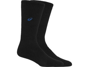asics アシックス ONE POINT HIGH SOCKS ブラックXブルー M 3053A137 3 | スポーツ 運動 ファッション小物 衣類 衣料品 ウエア ウェア 靴下 くつ下 ソックス 男性 メンズ 女性 レディース バレーボール 万