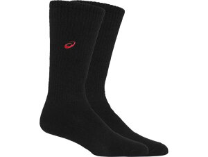asics アシックス ONE POINT HIGH SOCKS ブラックXVレッド M 3053A137 4 | スポーツ 運動 ファッション小物 衣類 衣料品 ウエア ウェア 靴下 くつ下 ソックス 男性 メンズ 女性 レディース バレーボール 万