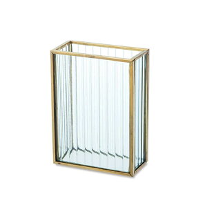 ポッシュリビング フレームフラワーベース ウェーブ 22697 | 花瓶 フラワーベース フレームポット ガラス ブラス 角型 ゴールド ガラスアンティーク風 ボトルベース 一輪挿し 木 花 フラワー