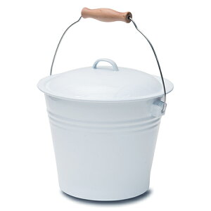 ポッシュリビング POMEL バケツ ホワイト 585 | ばけつ ホーロー 琺瑯 蓋付き 取っ手付き 掃除 散水 ガーデニング ガーデン 掃除用具 清潔感 シンプル おしゃれ