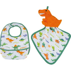 ベビーお食事ギフトセット ディノサウルス SET1096 | 25-0250-012 ベビー用品 ベビー 赤ちゃん 雑貨 小物 グッズ お食事セット ランチプレート エプロン スプーン フォーク タオル 出産祝い 記念品