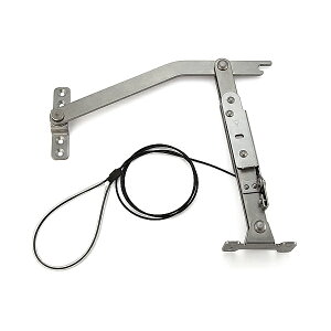 SUGATSUNE スガツネ工業 ステンレス鋼製ロック付重量扉用ステー YA-2020W型 ワイヤー付 PAT 右用 180-100-202 YA-2020WR | 建築金物 家具金物 部品 金具 金物 ステー ステンレス銅 ロック付 重量扉 取付金