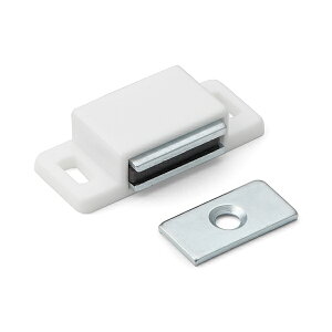 SUGATSUNE スガツネ工業 マグネット キャッチ MC0097型 ホワイト 140-050-331 MC0097W | DIY LAMP ランプ 金物 金具 建具 キャッチ マグネットキャッチ 磁石 受座 光沢クロメート クロメート処理 棚 扉 シン