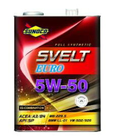 SUNOCO スノコ エンジンオイル SVELT EURO スヴェルトユーロ 5W-50 4L缶 | 5W50 4L 4リットル オイル 交換 人気 オイル缶 油 エンジン油 車検 車 オイル交換 ポイント消化