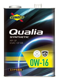 SUNOCO スノコ エンジンオイル Qualia クオリア 0W-16 4L缶 | 0W16 4L 4リットル オイル 交換 人気 オイル缶 油 エンジン油 車検 車 オイル交換 ポイント消化