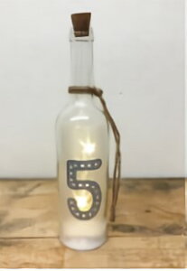 TRI GLASS LIGHT NUMBER BOTTLE CLEAR 5 SLW102 | Cg OXCg NA  5 io[{g  CeACg Ɩ g LEDCg ` X^[  d KXr {g Cg fBXv
