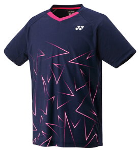 YONEX ヨネックス ユニゲームシャツ ネイビーブルー O 10673 19 | スポーツ スポーツウェア 競技 テニス 軟式 硬式 バトミントン ウェア シャツ 半袖 メンズ UVカット 吸汗 速乾 クール 制電 ストレ