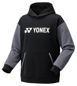 YONEX ヨネックス ユニパーカー ブラック XO 30099Y 7 | スポーツ スポーツウェア 競技 テニス 軟式 硬式 バトミントン ウェア フーディー 長袖 スウェット おしゃれ ファッション ユニセックス 男