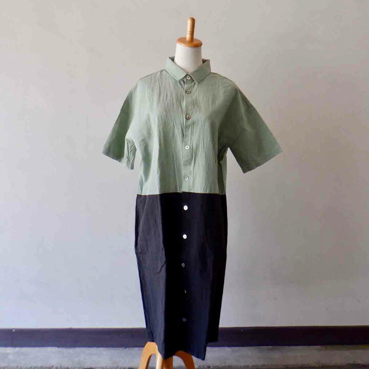 楽天市場】【再入荷】YAMMA ヤンマ産業 会津木綿 ツートンワンピース 