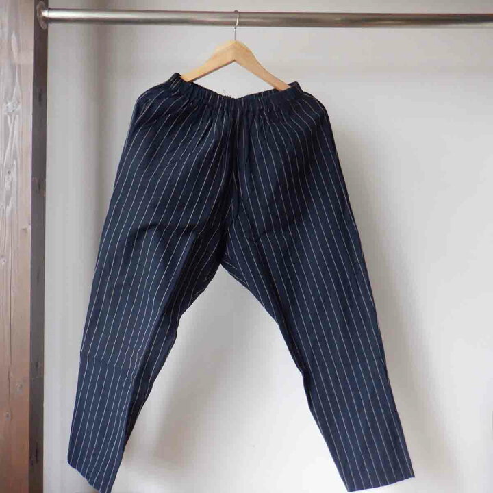 ヤンマ産業 会津木綿のつなぎ（ネイビー、縦縞） （日々花手帖: ヤンマ  