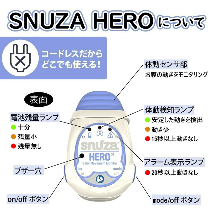 楽天市場】体動センサ スヌーザヒーロー SNH-S01 医療機器 ベビー 