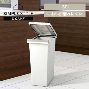 【LINEお友だち登録で最大1,500円OFFクーポン】ゴミ箱 インテリア ダストボックス エバンMP 密閉プッシュペール30L ホワイト A6402防臭 臭い漏れ 生ごみ プッシュペール ゴミ箱 パッキン付 臭い対