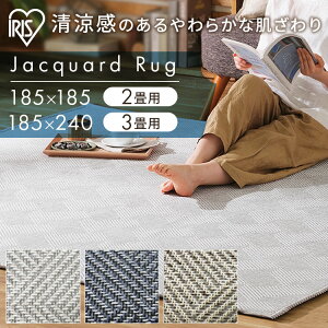 【LINEお友だち登録で最大1,500円OFFクーポン】ラグ カーペット 洗える 夏 夏用 185×185 185×240 2畳 3畳 おしゃれ ラグマット 涼しい さらさら ルームマット リビング 北欧 ホットカーペットカバー
