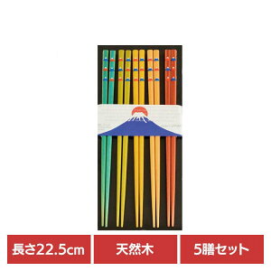 【LINEお友だち登録で最大1,500円OFFクーポン】キッチン用品 食器 カトラリー 箸 富士山箸 5Pセット 33916送料無料 富士山モチーフ 来客用 日本製 カラフル おはし お箸 chopsticks Mt.Fuji 毎日使い 5