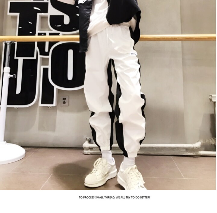 パンツ ダンスウエア シャカシャカ 黒 サイドメッシュ ワークパンツ