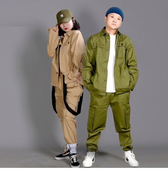 楽天市場 ヒップホップ ダンス衣装 セットアップ メンズ レディース 大人 キッズ ヒップホップファッション ワークシャツ ワークパンツ ミリタリー キッズダンス衣装 K Pop 韓国 ベージュ カーキ ブラック Sims Mart