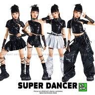キッズダンス衣装 セットアップ ヒップホップ ガールズ へそ出しトップス パンツ フリルスカート プリー…