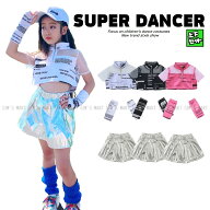 キッズ ダンス衣装 セットアップ ガールズ ヒップホップ かっこいい 派手 キッズダンス衣装 シースルー …