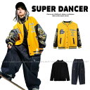 スタジャン ダンス衣装 キッズ ヒップホップ 衣装 ブルゾン 革ジャン 子供ダンス服 キッズダンス衣装 派手 黄色 黒 韓国 K-POP