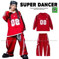 ヒップホップ 衣装 セットアップ 派手 赤 ダンス衣装 キッズ 子供ダンス服 ダンスウェア K-POP 韓国 男の…