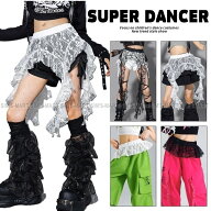ダンス衣装 キッズ レーススカート フリルスカート ドレープスカート ヒップホップ 衣装 子供ダンス服 ダ…