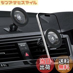 �y���������zSpigen �X�}�z�z���_�[ �ԁy2-in-1 �\���z���͂ȃ}�O�l�b�g���� MagSafe�����O�t�� �ǉ��_�b�V���{�[�h�}�E���g�t�� �X�}�z�X�^���h �ԍ� iPhone 17/16/15/14/13/12�V���[�Y Galaxy S26�V���[