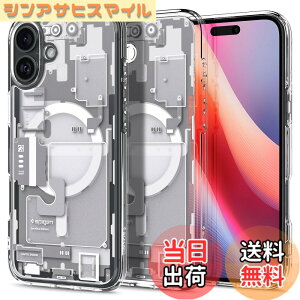 �y���������zSpigen iPhone 16 Plus �P�[�X �N���A MagSafe�Ή� �ϏՌ� �X�g���b�v�z�[�� ���ϖh�~ �o���p�[ �ČRMIL�K�i �E���g���E�n�C�u���b�h�E�}�O�t�B�b�g ACS08079 (�[���E�����E�z���C�g)