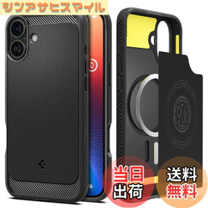 �y���������zSpigen iPhone 16 Plus �P�[�X MagSafe�Ή� �ϏՌ�TPU �\�t�g �}�b�g �ČRMIL�K�i ���M�b�h�E�A�[�}�[�E�}�O�t�B�b�g ACS08087 (�}�b�g�E�u���b�N)