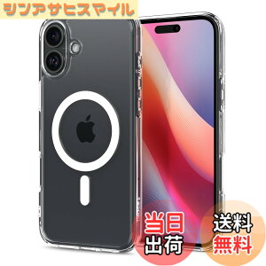 �y���������zSpigen �y�n��18�N�̋Z�p�́z iPhone 16 Plus �P�[�X �N���A MagSafe�Ή� �ϏՌ� �X�g���b�v�z�[�� ���ϖh�~ �o���p�[ �ČRMIL�K�i �E���g���E�n�C�u���b�h�E�}�O�t�B�b�g ACS08075 (�z���C