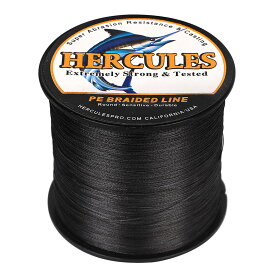 【送料無料】ヘラクレス(HERCULES) peライン 釣り糸 4本編み 釣りライン コシがある pe 0.2号 0.4号 0.8号 1号 1.5号 3号 4号 5号 6号 7号 8号 10号 12号 X4 100m 150m 200m 300m 500m 1000m 1500m 2000m 釣り ライン 釣 色：ブラック、サイズ：0.4号-[3.6kg/8lb/Φ0.1]