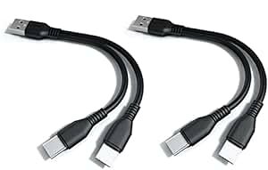 �y���������zSound Wave �y �[�d Type C ��҃P�[�u�� �z 1�{�� USB�[C �X�}�z �^�u���b�g��2�䓯���ɏ[�d TypeC Y���P�[�u�� ����P�[�u�� 2 in1 USB�P�[�u�� + �V���R���� USB-A �ی� �h�o �J�o�[ F.Wave �I