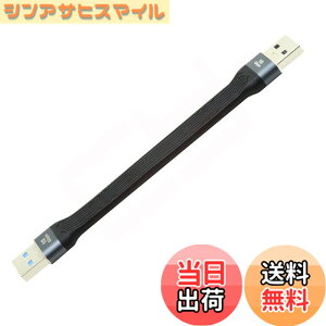 �y���������zCablecc USB-C Extension Cable Flat Slim FPC Data Cable for Laptop & Phone 13cm �F�FBlack Type A Male to Male 10Gbps