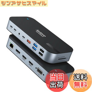 �y���������zSelore �y16 in 1 MAX 4��ʓ����o�͑Ή��z USB C �h�b�L���O�X�e�[�V���� type c Dock 100W PD�Ή� 4K HDMI�|�[�g microSD��SD�J�[�h�X���b�g 3.5mm�I�[�f�B�I�W���b�N �C�[�T�l�b�g�|�[�g 10Gbps US